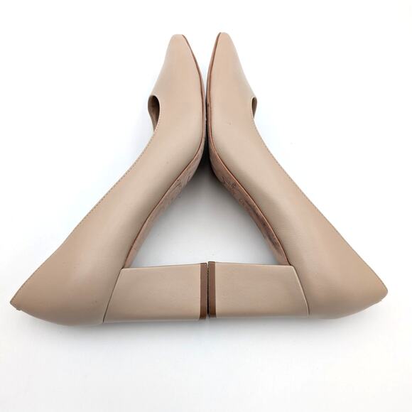 Marc Fisher Zala Block Heel Pump Women's Lite Latte Leather Size US7.5M EU38 - Picture 6 of 12